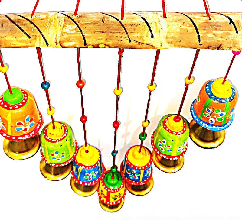 Achchha Gift Rajasthani Traditional Art Metal Wind Chimes, Hand Made Wall Hanging for Positive Vibes | Festival Home Decoration (Chimes 1)