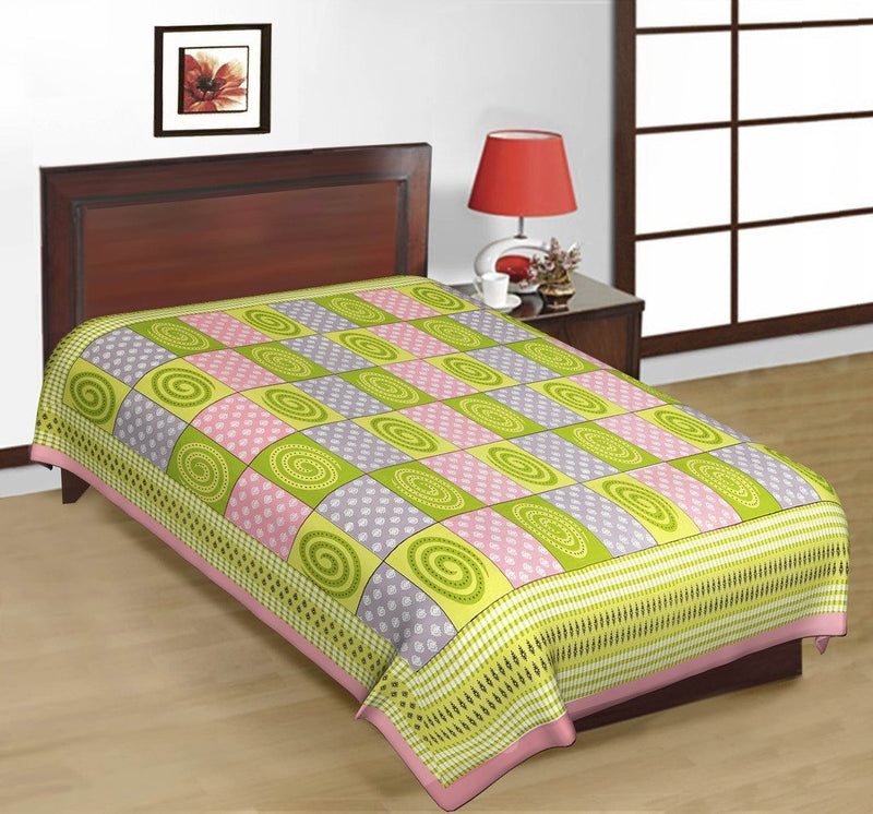 Bombay Spreads 100% Pure Cotton| Jaipuri Bed Spread| Single Bed Sheet| Single bedsheet Without Pillow Cover | Elegant Design for Bedding| Multi Colour