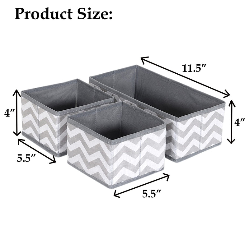 House of Quirk 3 Piece Non-Woven Closet Storage Box, Grey