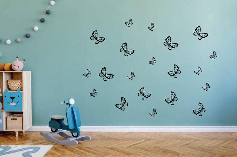 VVWV 20 PCs Butterfly Wall Stickers for Living Kids Girls Boys Bedroom Home & Kitchen Hall Wall Vinyl Decor