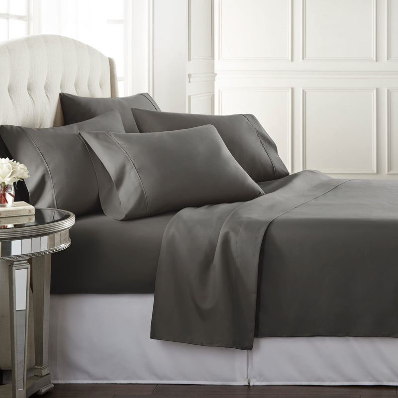 Danjor Linens 6 Piece Hotel Luxury Soft 1800 Series Premium Bed Sheets Set, Deep Pockets, Hypoallergenic, Wrinkle & Fade Resistant Bedding Set(King, Gray)