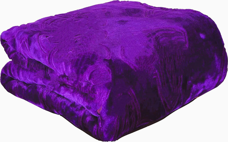 SHOPBITE Double Bed Mink Blanket King Size Heavy Winter Mink Soft AC Room Fleece All Weather Warm Kambal (Purple, Double Bed)