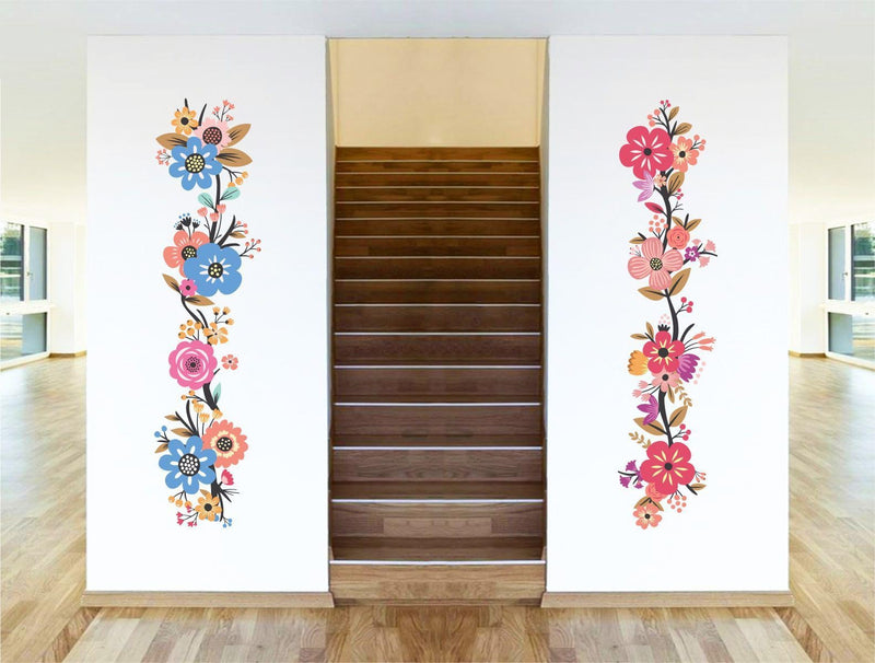 Colorful Floral Flower Partten Art Wall Sticker