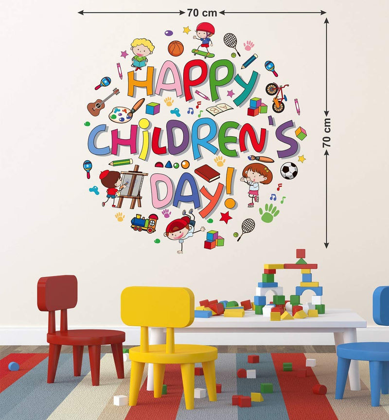 Tuffuk Happy Childrens Day Large Vinyl Wallstickers for Home Decorations(70 cm x 70 cm)5TZ0178