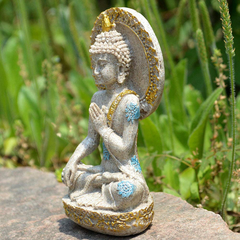 Acxico Thai Buddha Statue Resin Sandstone Yoga Meditation Zen Sculpture Sculpture Home Decoration Feng Shui Decoration