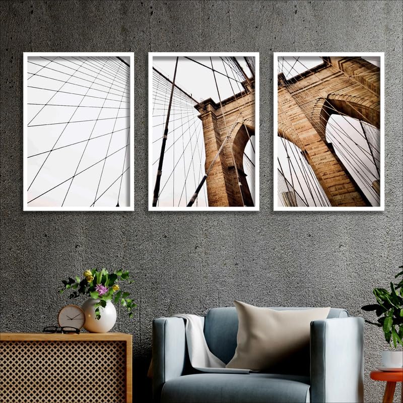 SAF paintings Set of 3 Abstract Wall Painting for Home Decoration SA-WHITEMX33604