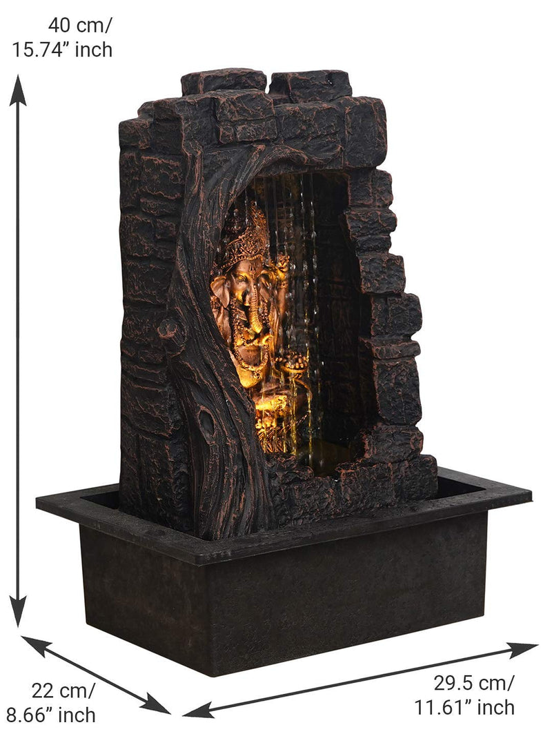 SHRI NATH Ganesha Waterfall Table Top Water Fountain for Home Décor