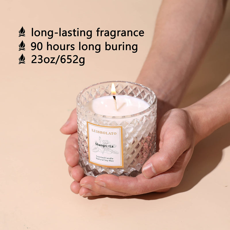 Candles Gifts for Women, Shangri-LA Scented Candle, Jar Candles Candles for Home Scented, Mother Day Candle with Gift Box, 90 Hours Long Burning Time, 23 oz