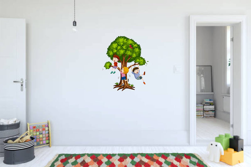 Design Decor Kids Playing PVC Viyal Wall Sticker 18x15_ Inch 38x45_ Cm