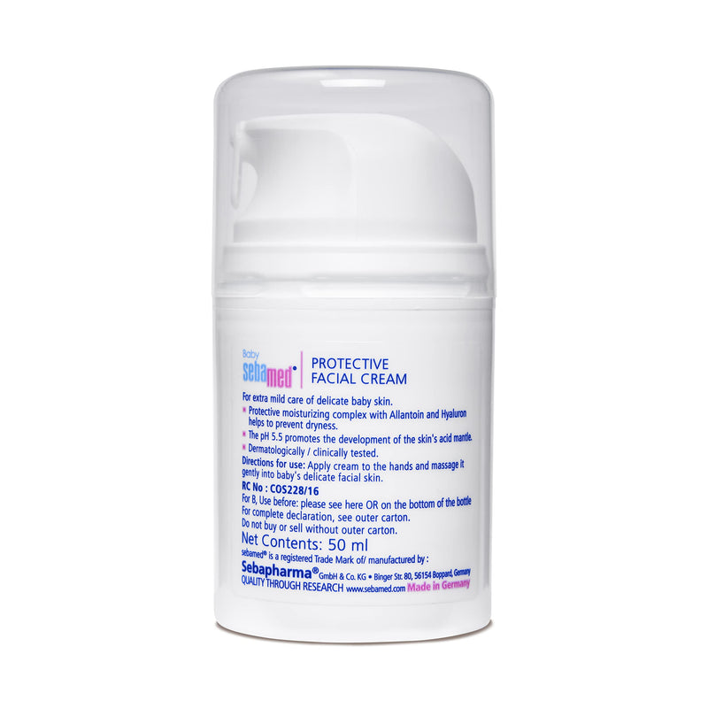 Sebamed Baby Protective Facial Cream 50ml | pH 5.5 | For Salivary Rash | Allantoin for dryness | Panthenol, Hyaluron | Dermatologically & clinically tested | Phthalate & paraben free