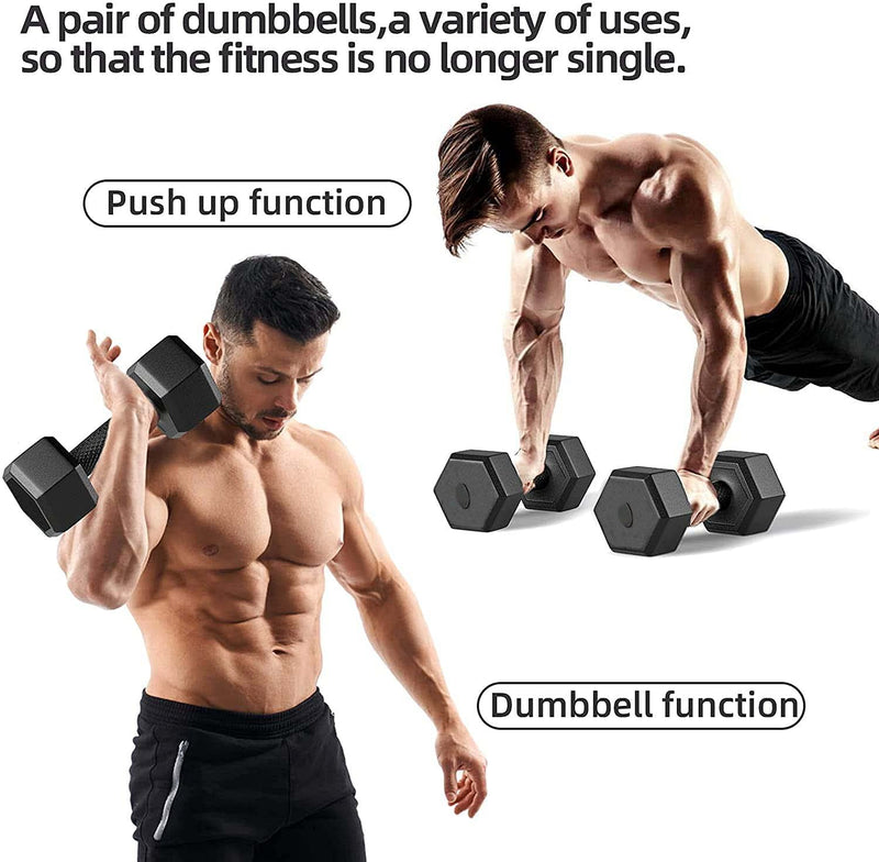 SIMRAN SPORTS Black Pvc Dumbbells Set Made of Solid PVC | 1 Pair Hex Dumbbells | Dumbbell Set For Home Gym Exercise & Fitness (Black- 1 Kg x 2Pcs)