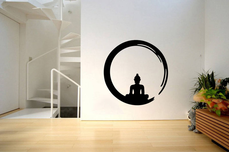 GADGETSWRAP Wall Decal Sticker Lord Buddha Enlightment ' Large Size Wall Sticker (Wall Coverage Area - Height 58 cms X Width 58 cms)(Pack of 1)