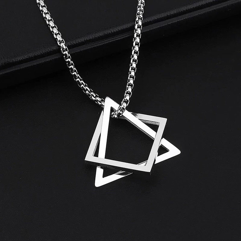 Fashion Frill Silver Chain For Men Geometric Stainless Steel Silver Necklace Pendant For Men Boys Girls Stylish New Pedant Unisex