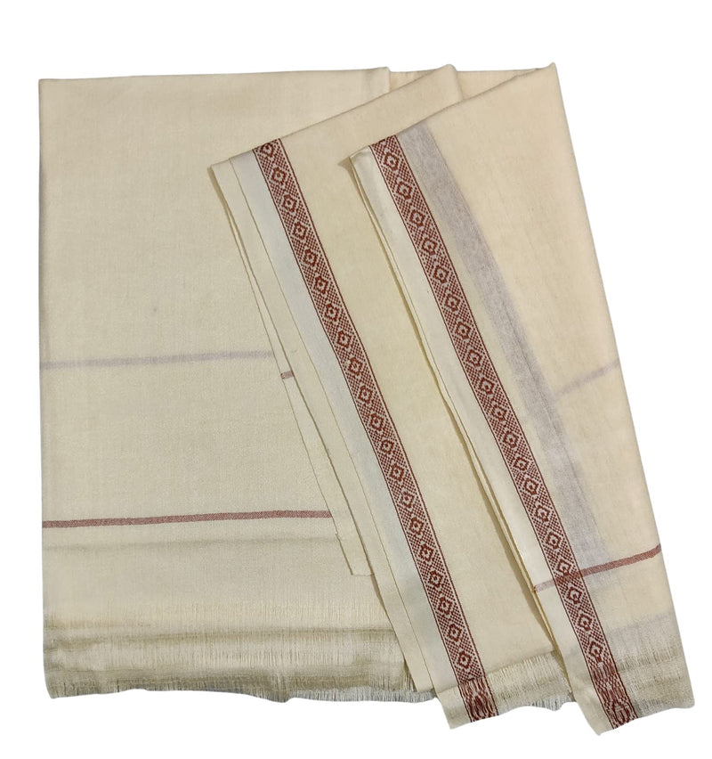 Arvore Bunkaar 100% Organic Desi Cotton Pure Handloom Soft Bhagalpuri Chadar/Summer Blanket/Khes/Top Sheet/AC Blanket in and Size- 240cm X 120cm (Cream with Design Border) (1)