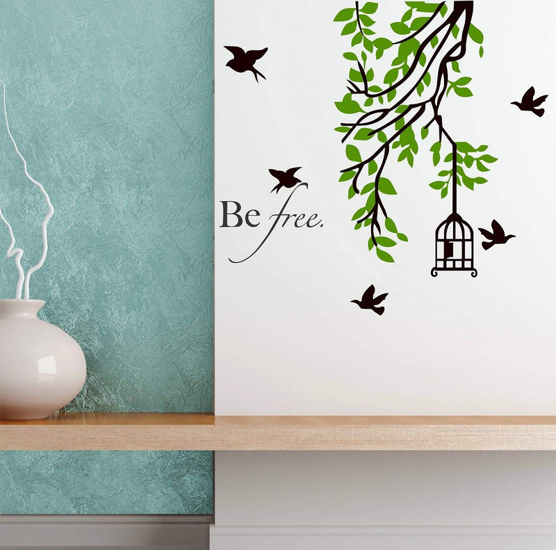 Tuffuk Be Free Tree Large Vinyl Wallstickers for Home Decorations(90 cm x 80 cm)5TZ204