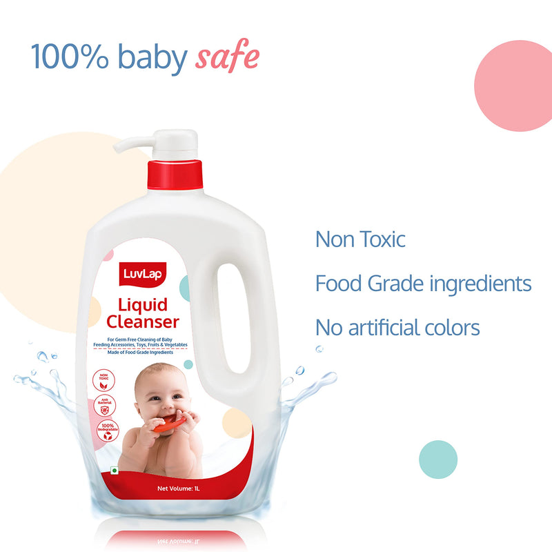 Luv Lap Liquid Cleanser 1000ml for Feeding Bottles, Baby Accessories & Vegetables - 18180