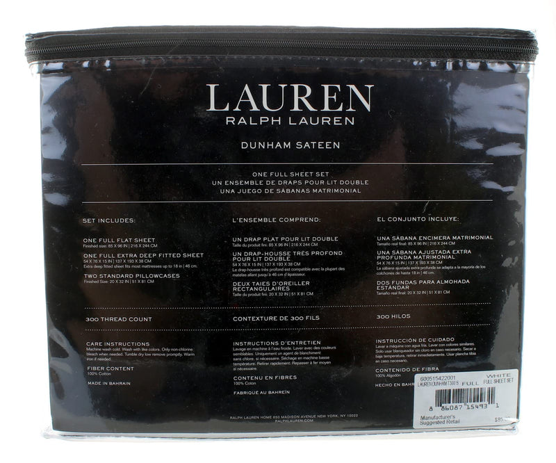 Lauren Ralph Lauren Dunham White Sheet Set Full