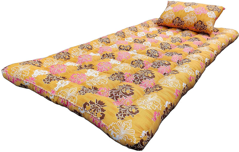 Nivedha Mattress Organic Kapok Silk Cotton ilavam Panju Semal Single Cot Floor Mattress with 1 Pillow (Size: 6 x 3 ft /72 x 36 x 3 Inches)