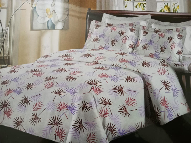 Bombay Dyeing Maple Super Queen Bedsheets, Palm Leaves Quilt Set