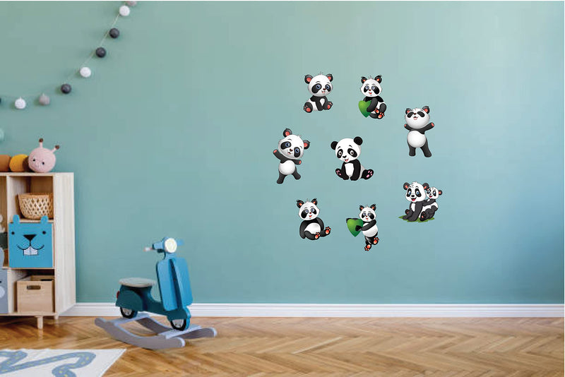 VVWV Cute Panda Wall Sticker Kids Learning Educational Wall Sticker Home Living Room Printed Wall Stickers L x H 75 x 80 Cms