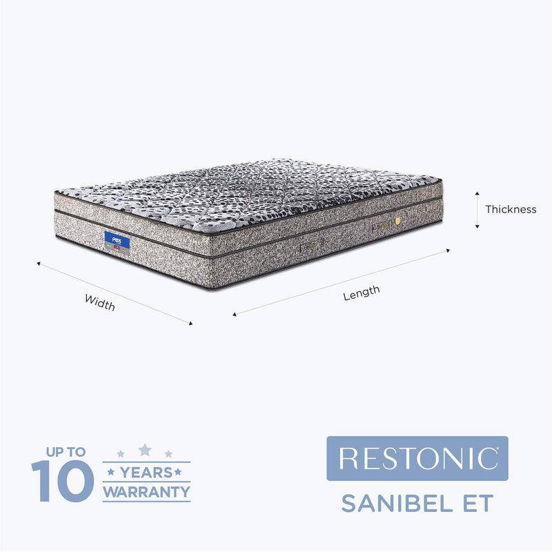 peps Restonic 6-inch Super King Size Spring Mattress (Grey, 84x72x06)