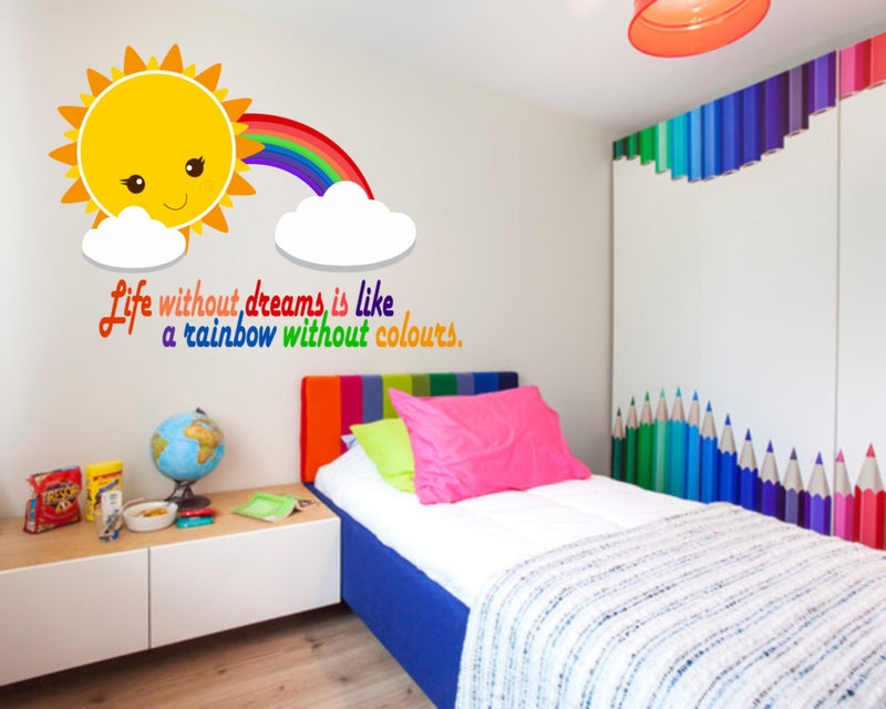 Sticker Studio Rainbow Wall Sticker (PVC Vinyl,Size -58 Cm X 78 Cm), Self-Adhesive