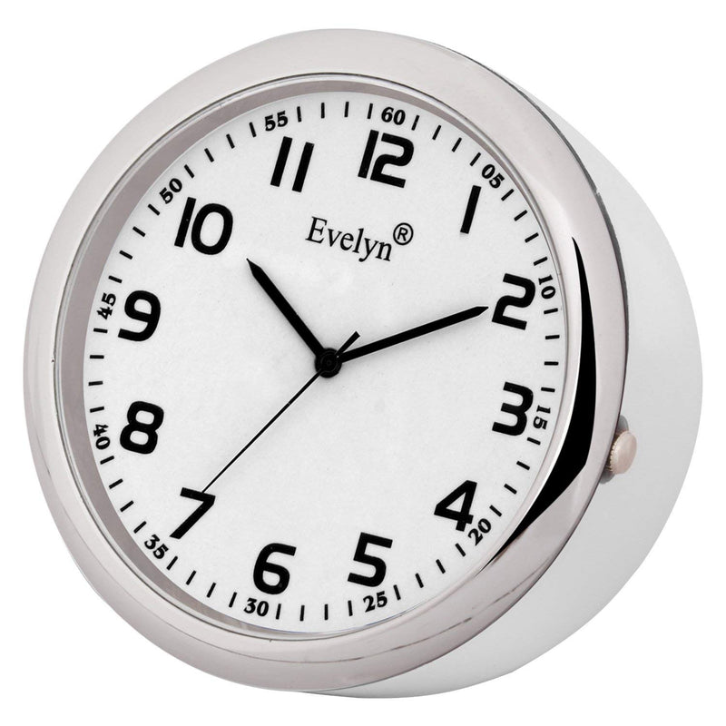 Evelyn Causal | Formal Silver Dial Watch for Men | BOY White Dial Table Clock ; Ideal for Desk, Car Dashboard, Study Table, Office Table