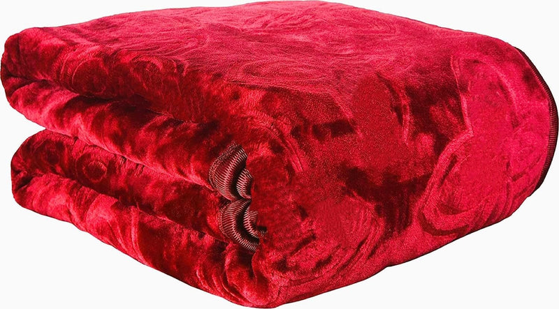 SHOPBITE Single Bed Mink Blanket Heavy Winter Mink Soft AC Room Fleece All Weather Warm Kambal (Maroon, Single Bed)