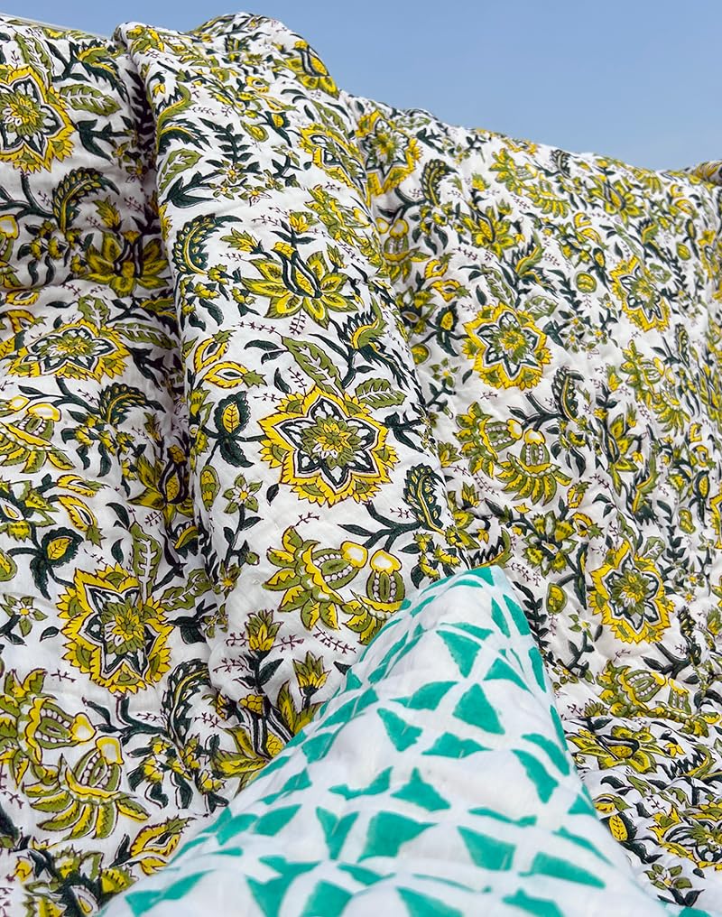 THE JAIPUR WALA Handmade Mulmul Cotton Quilt King Size