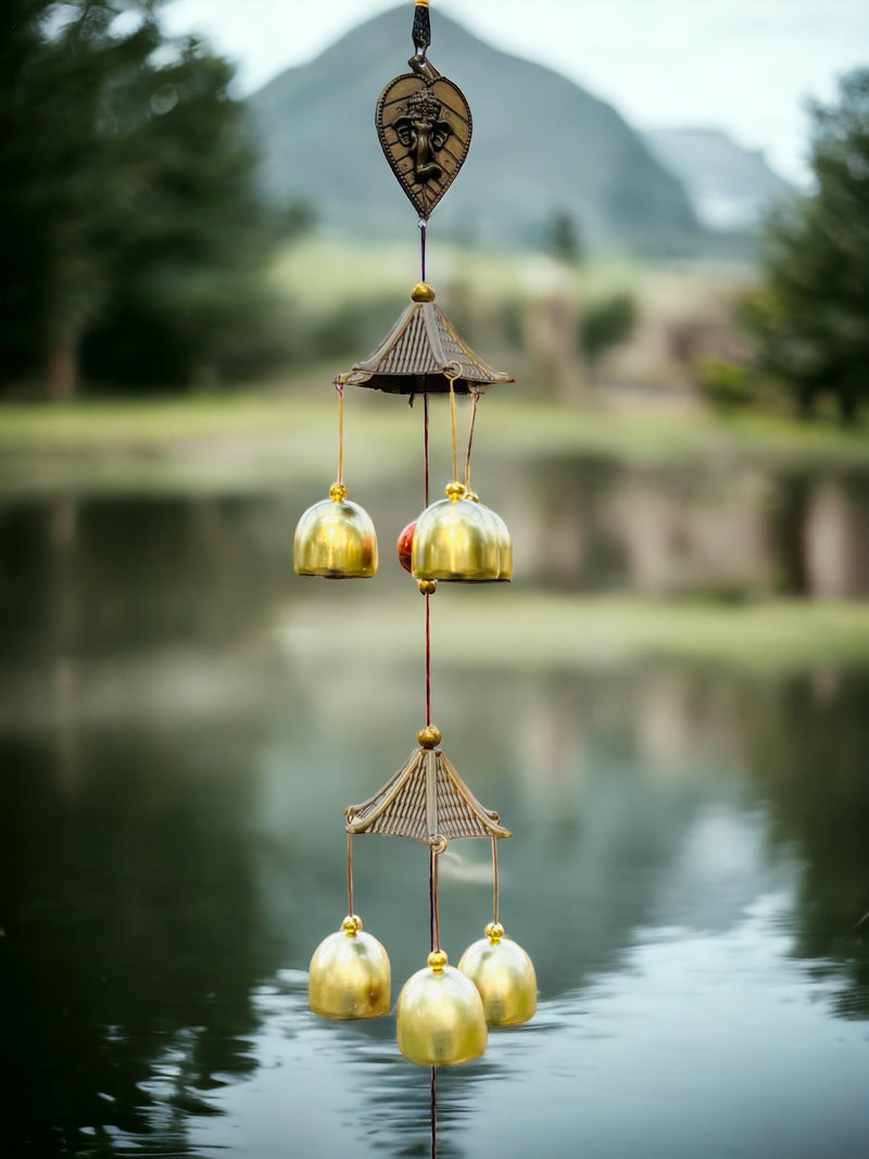 WS Wind Chime for Home Positive Vibes | 6 Brass Bells Hanging Wind Chime | Elephant 6 Bells Wind Chime