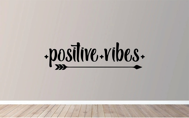 VVWV Positive Vibe Quotes Wall Stickers Motivational Kids Bedroom Living Room Home Restaurant Oil Proof Vinyl Decals Wall Decoration L X H 45 X 12 Cms