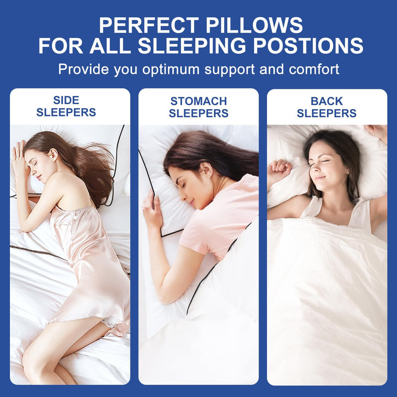 Premium Pillows Standard Size Set of 2, Fluffy and Supportive 7D Down Alternative Bed Pillow, Luxury Soft Hotel Quality Gusseted Pillow for Side Back Stomach Sleeper,Relief Neck Head and Shoulder Pain