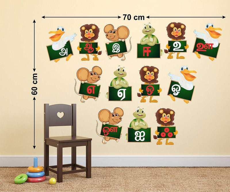 Tuffuk Tamil Alphabets Large Vinyl Wallstickers for Home Decorations(70 cm x 60 cm)5TZ262