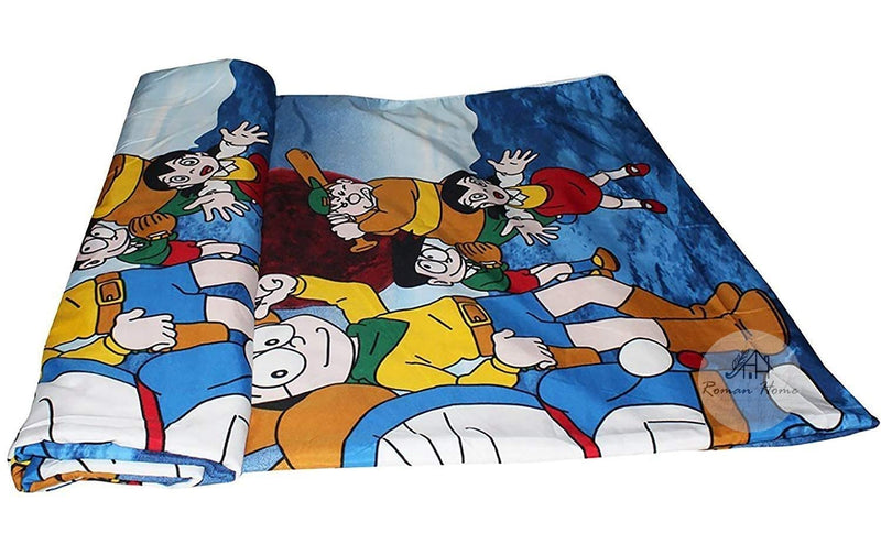 ROMAN HOMES Cartoon Kids Design Print Single Bed/Double Bed Reversible AC Blanke/AC Dohar (Single Bed, Multicolor 20)