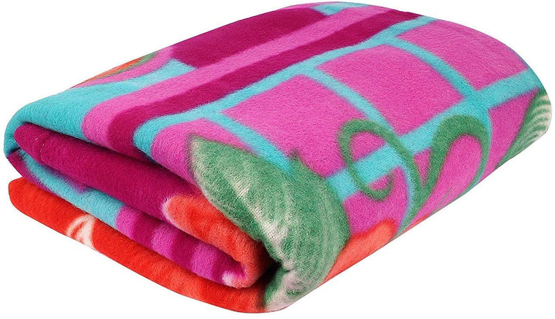 ELSTONE HOME Double Bed Soft Touch Light Weight Fleece Blanket/Warm Bedsheet for Light Winters/Summer/AC Blankets (Multicolour, Print May Vary)