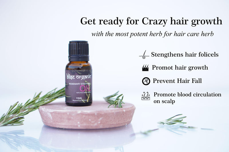 Blise organic Rosemary Essential Oil -100% pure and naturals, For Hair fall control and Hair Growth