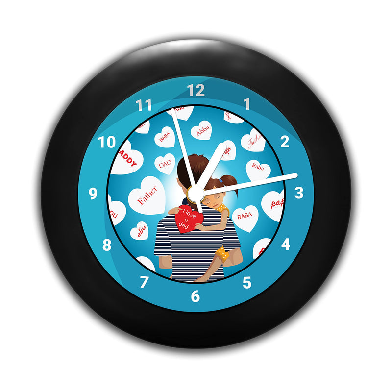 MC SID RAZZ - I Love You Dad (Girl) - design table clock | Desk Clock for Home and Office,best gift for father's day