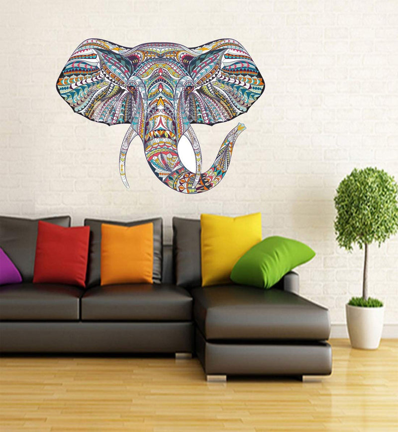 Tuffuk Elephant Face Large Vinyl Wallstickers for Home Decorations(40 cm x 50 cm)4TZ300