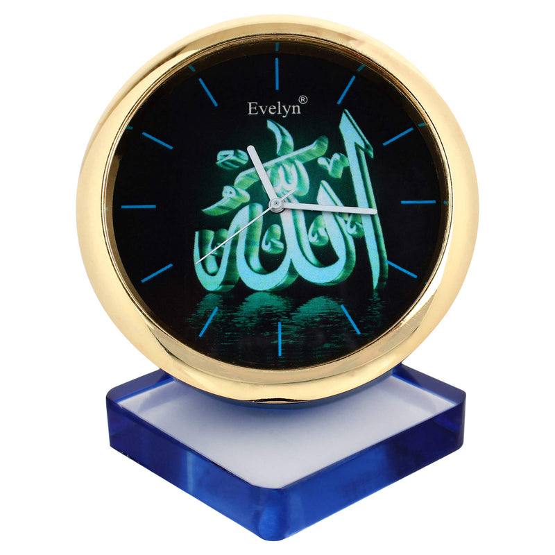 Evelyn Plastic Classic Small Table Clock (Blue_0.2 Inch X 0.3 Inch X 0.4 Inch)