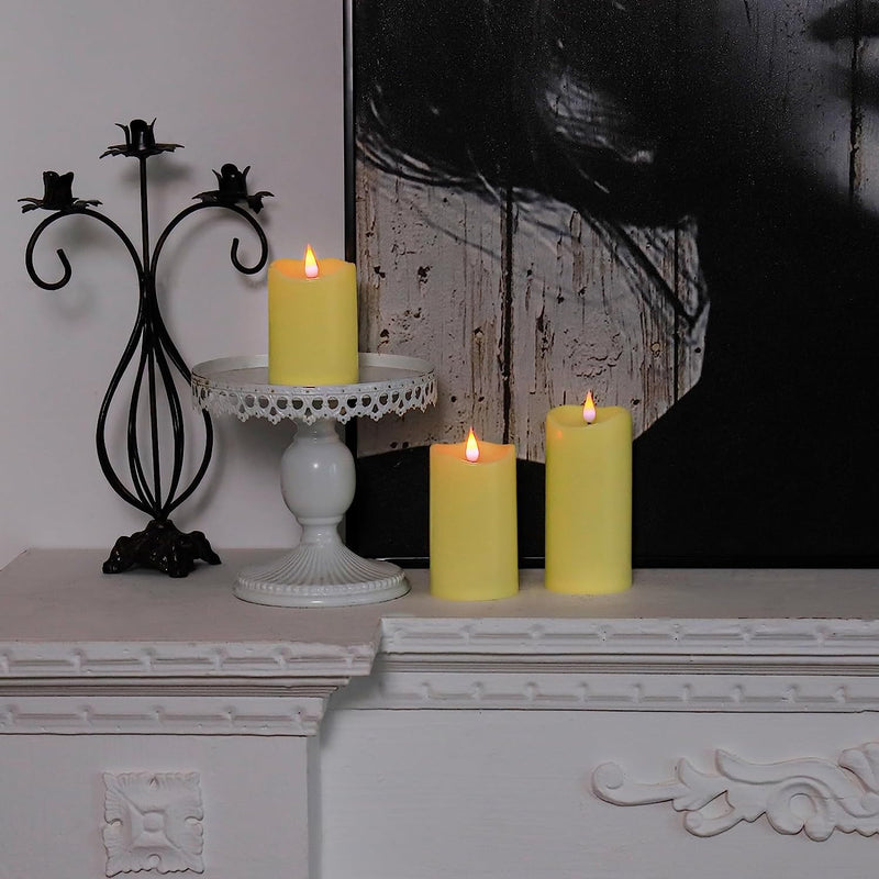 COLBEX Flameless Candles, Flickering Moving Flame LED Candles, Battery Operated Candles with Remote and Timers, Ivory Frosted Plastic