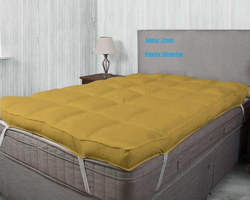 Jaipur Linen Single Bed 3000GSM Mattress Padding- 36 Inch X 78 Inch - Beige