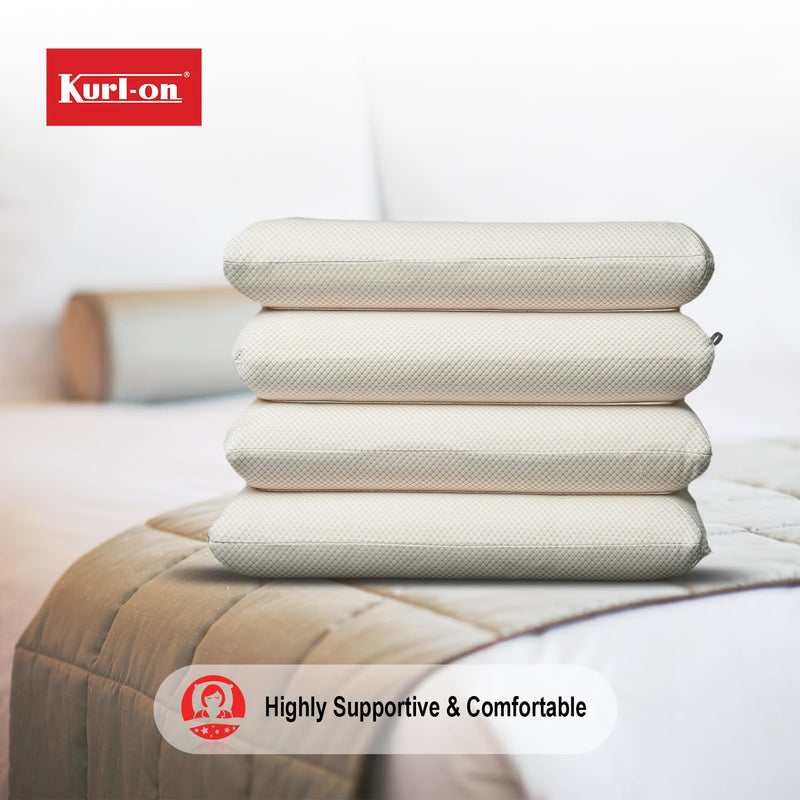 Kurl-On Pillows |Orthopedic Pillows| Memory Foam Pillow, Knitted Fabric (24x16x4 Inches, Medium Soft) (Pack of 2)