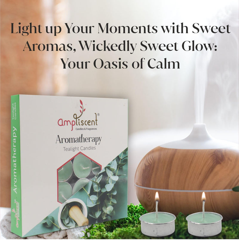 Ampliscent Tea Lights Candles Aromatherapy Candle Natural Soy Wax for Candle Holder and Gift Set - Pack of 1 (Total 50 Candles) (Aromatherapy)