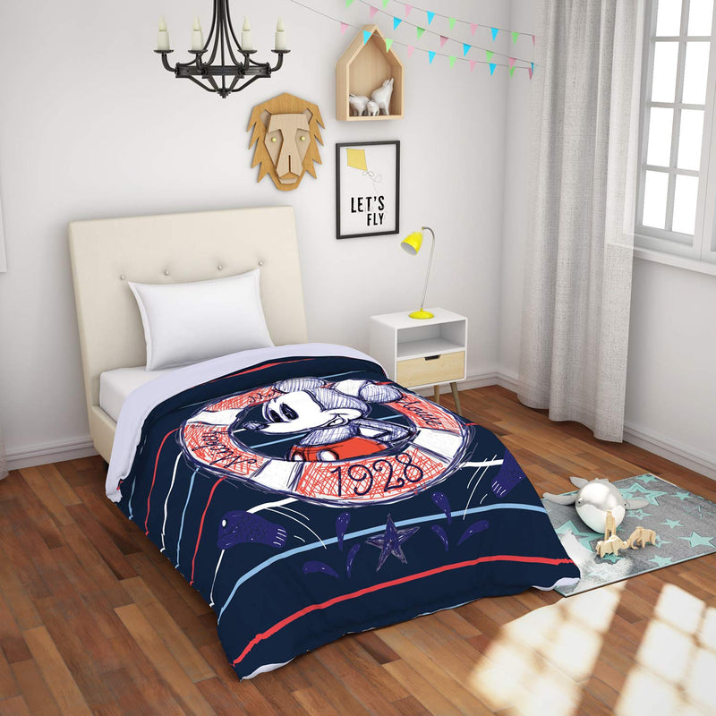 Spaces Disney Blue & Red Mickey 1 Single Fleece Blanket