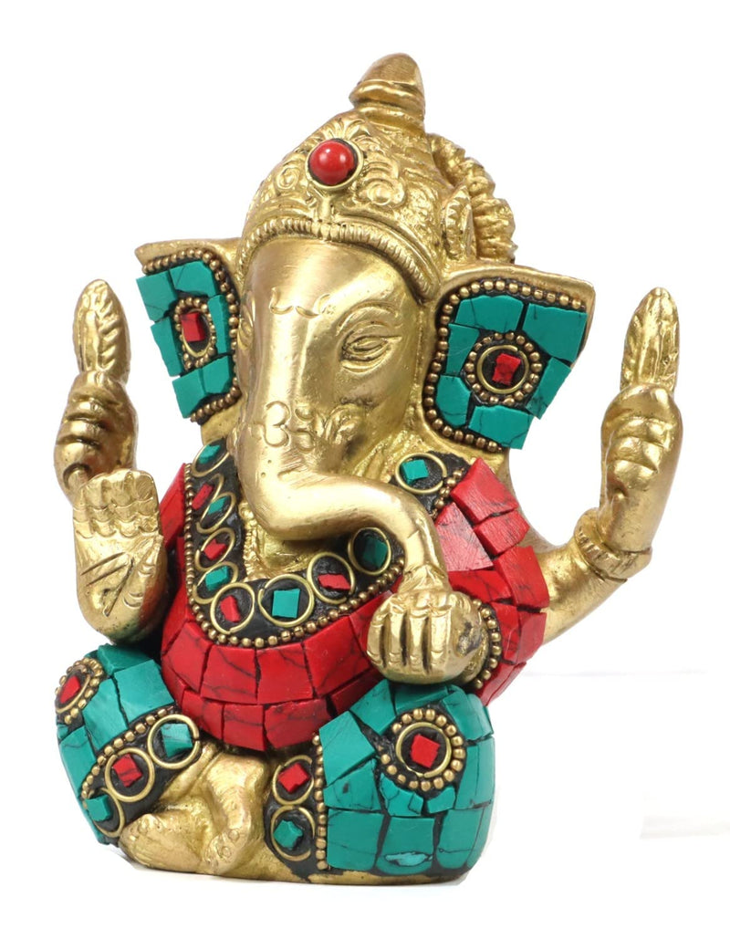 ASHIRWAD Brass Lord Ganesha Idol Statue for Home Hindu God Ganpati Bappa Vinayaka Murti (Ganesh-01)