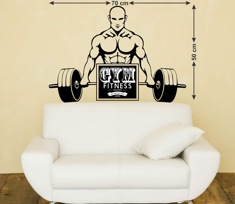 Tuffuk Gym Fitness Large Vinyl Wallstickers for Home Decorations(70 cm x 50 cm)4TZ195