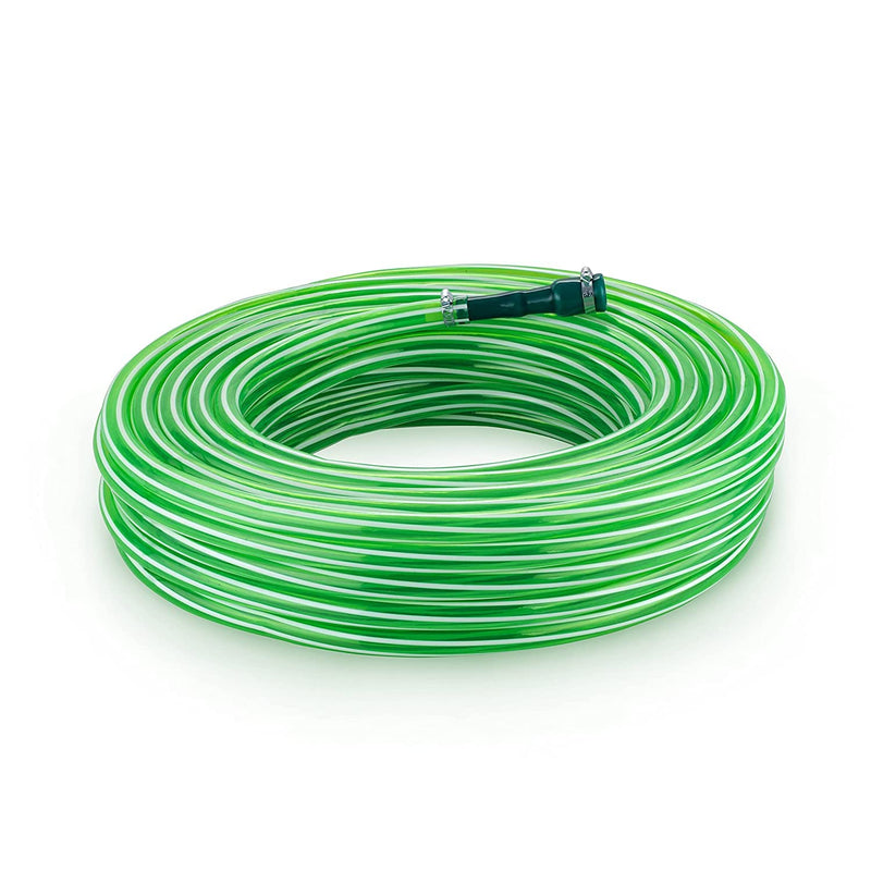 Garbnoire 5M 0.75Inch PVC Green Striped Pipe| Lightweight, Durable & Flexible| Accessories Hose Connector & Clamps| Watering Garden, Cleaning| Outdoor-Indoor Use (5 Meter (16.4 ft))