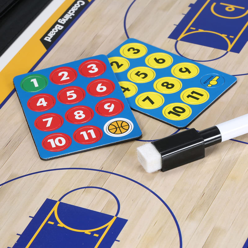 Basketball ES Magnetic Tactic d Foldable egy Clip d with a Write Wipe 2-in-1 Pen (Basketball)(BlackBasketball) -Layfoo