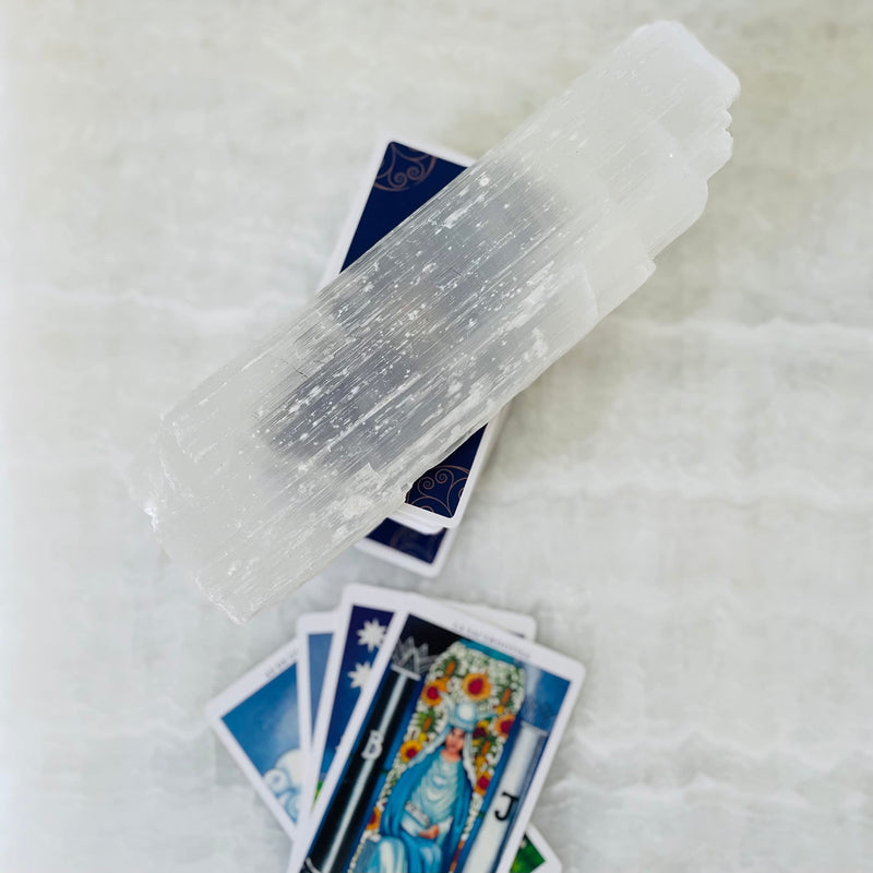 Selenite Sticks 6 to 8.5 Inches long, 1 to 2 inches wide, white healing stone, strong protection powers