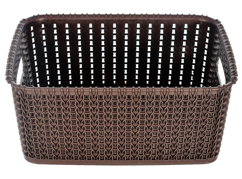 Kuber Industries Multipurposes Large M 20 Plastic Basket, Organizer For Kitchen, Countertops, Cabinets, Bathrooms Without Lid (Brown) -46Kkm086, Rectangular